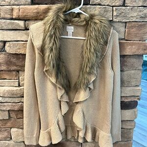 Chicos size 0 tan sweater. New without tags. Never worn